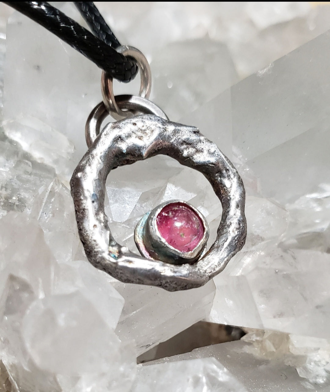 Molten Pendant with Pink Tourmaline #01