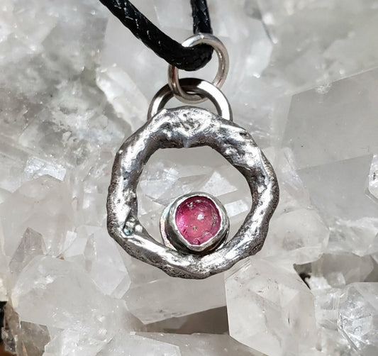 Molten Pendant with Pink Tourmaline #01