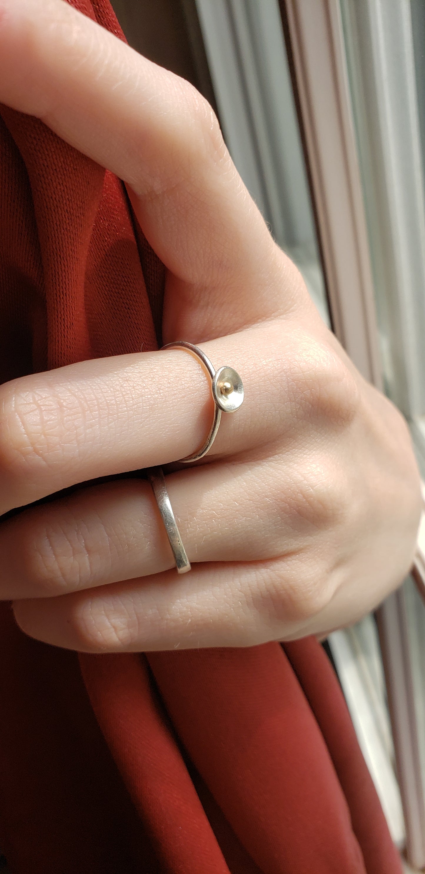 Sterling Silver Ring with 14k Gold Accent- MADE TO ORDER