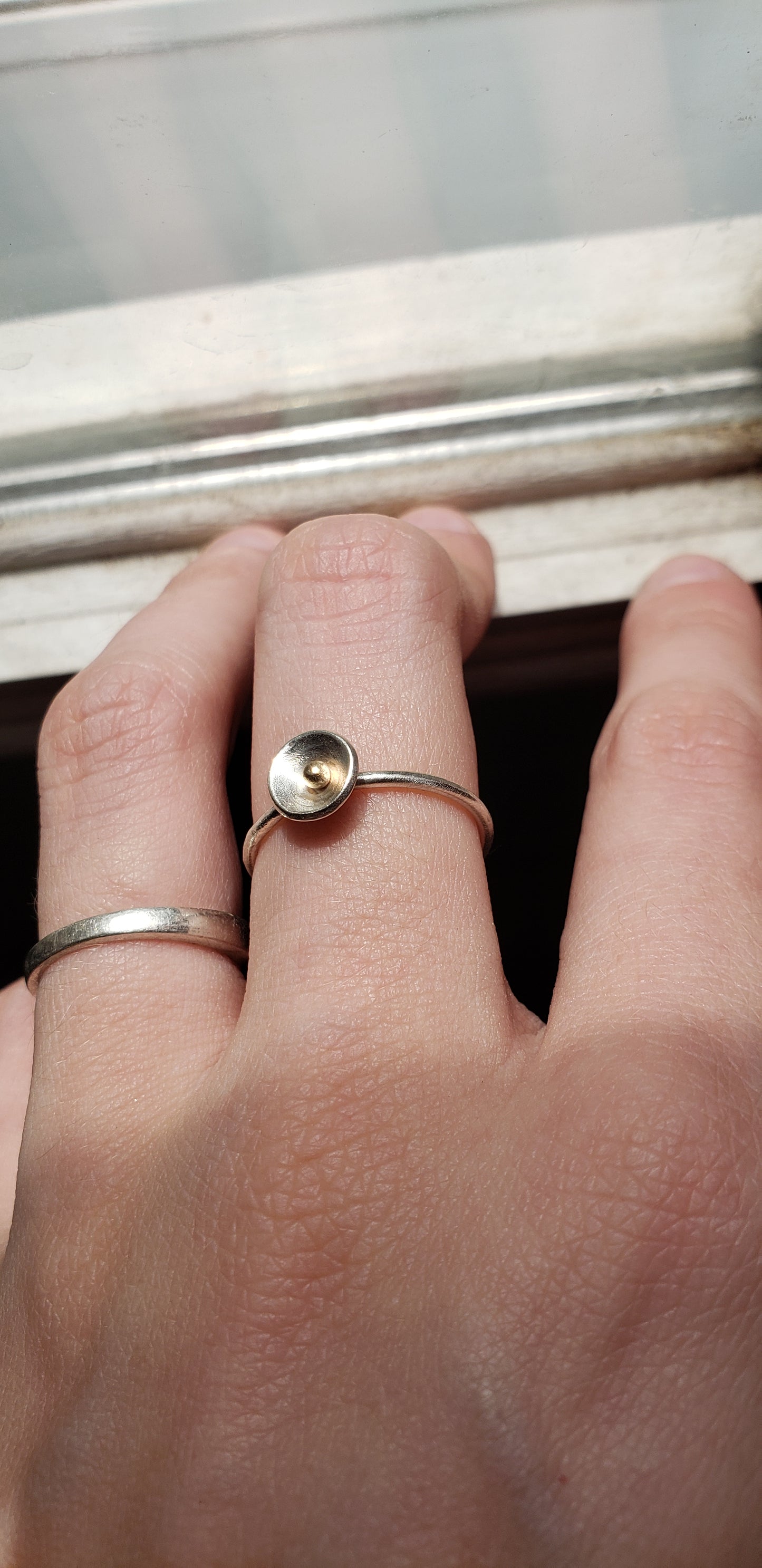 Sterling Silver Ring with 14k Gold Accent- MADE TO ORDER