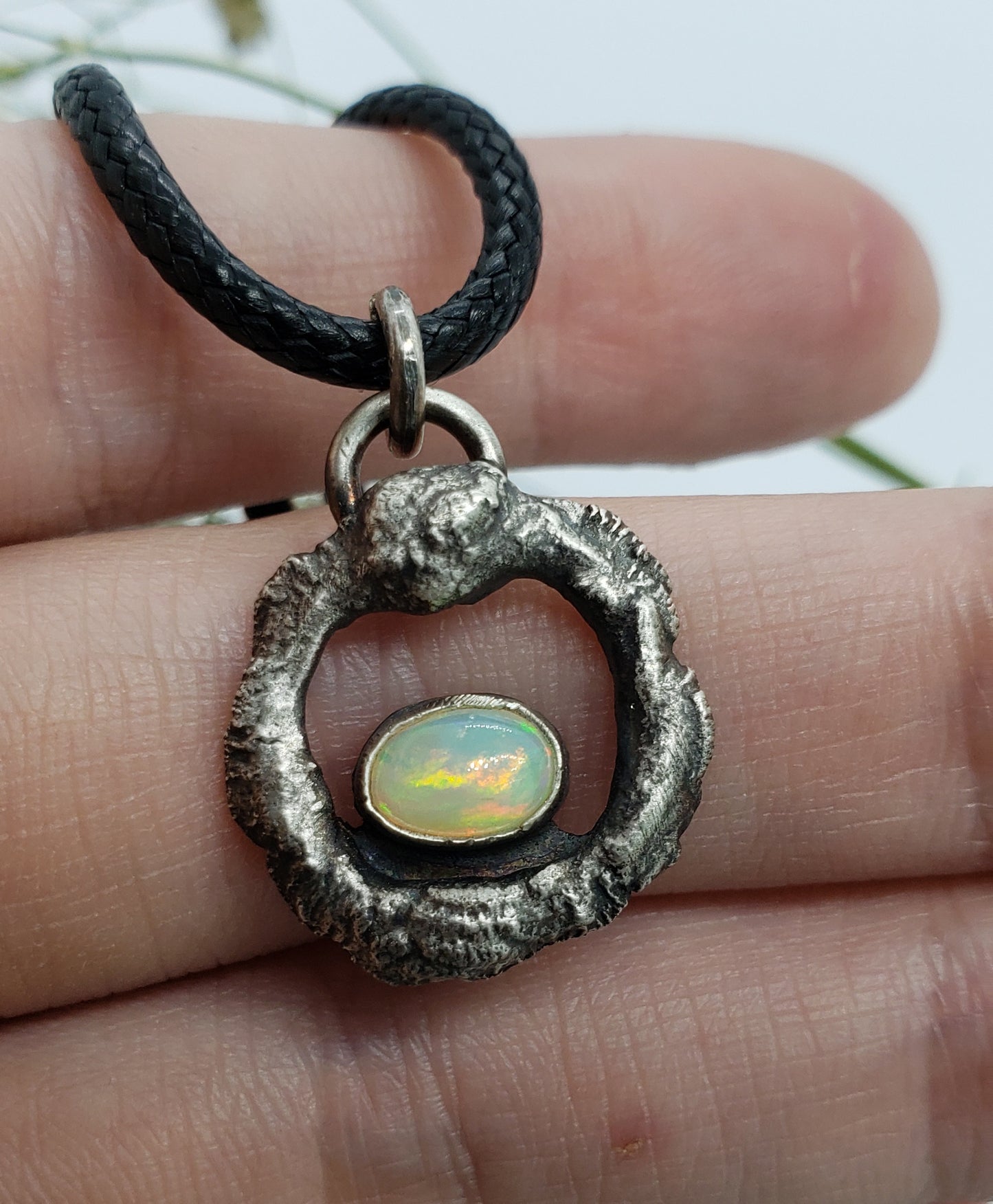 Molten Pendant with Welo Opal #01