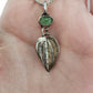 Green Tourmaline and Leaf Pendant