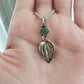 Green Tourmaline and Leaf Pendant