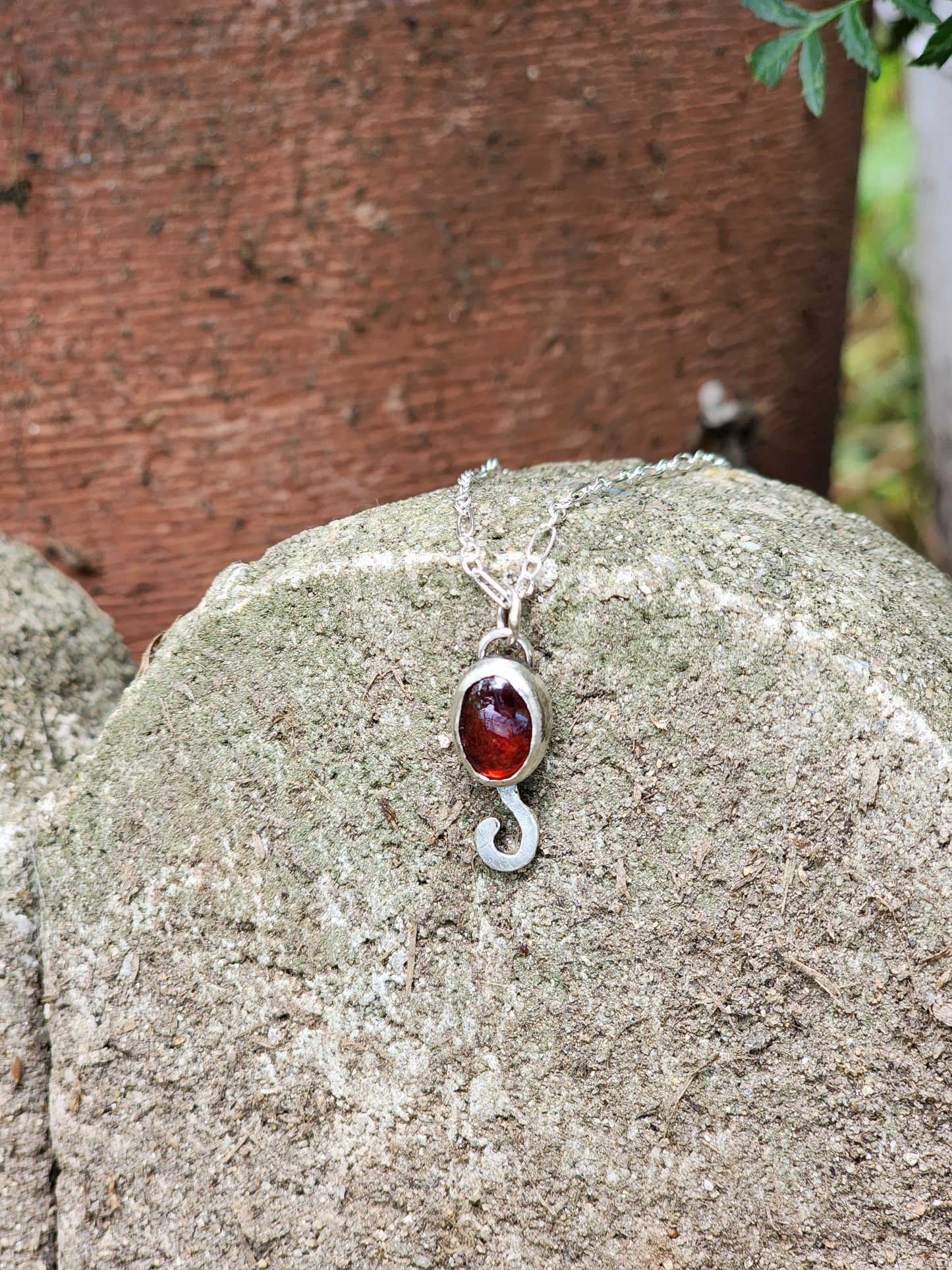 Garnet Kitty Tail Pendant