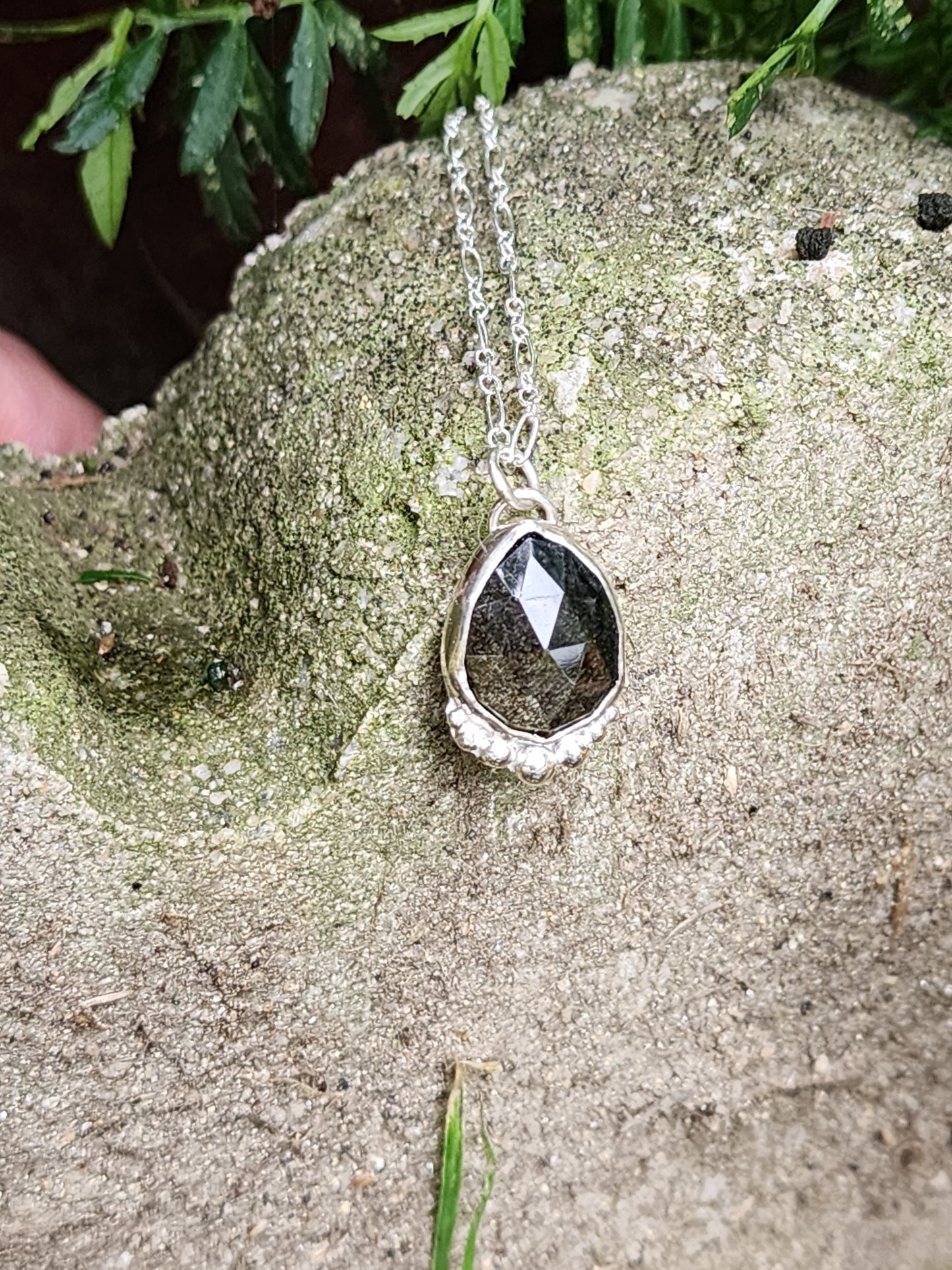 Goldsheen Obsidian and Sterling Pearl Pendant