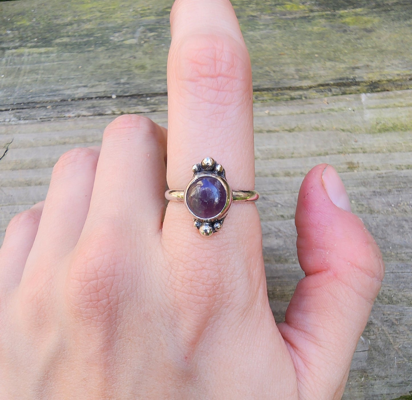 Amethyst Bubble Ring- Size 8.5