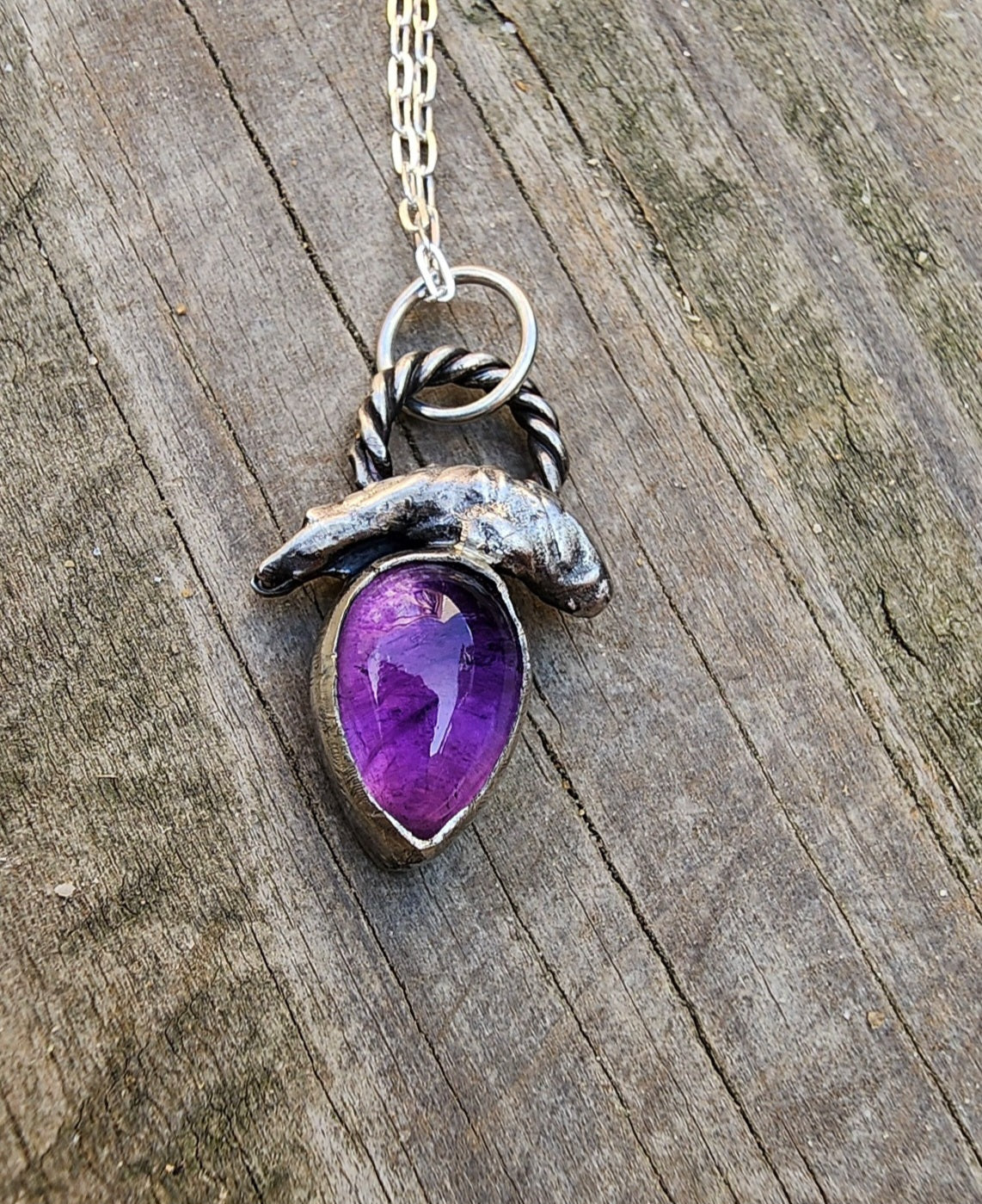 Molten and Amethyst Pendant