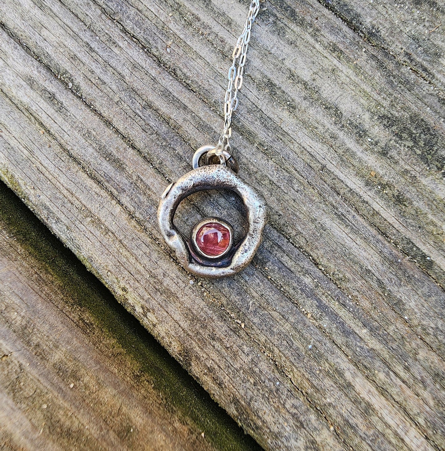 Molten Pendant with Pink Tourmaline #02