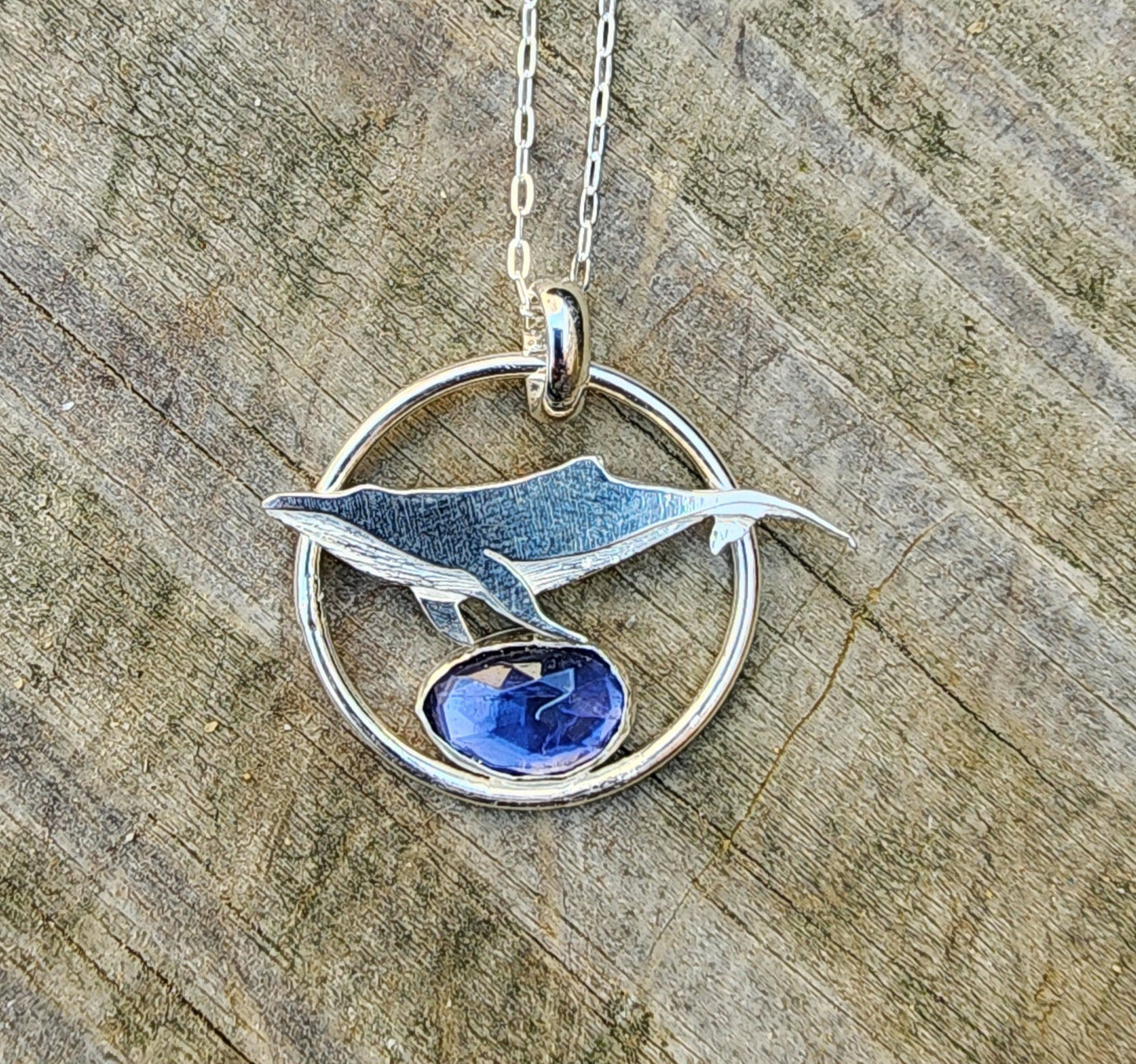 Whale and Iolite Pendant #01