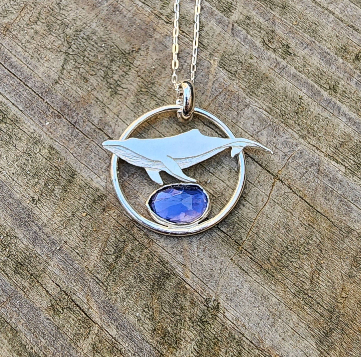 Whale and Iolite Pendant #01