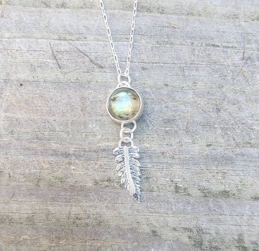 Labradorite and Fern Pendant