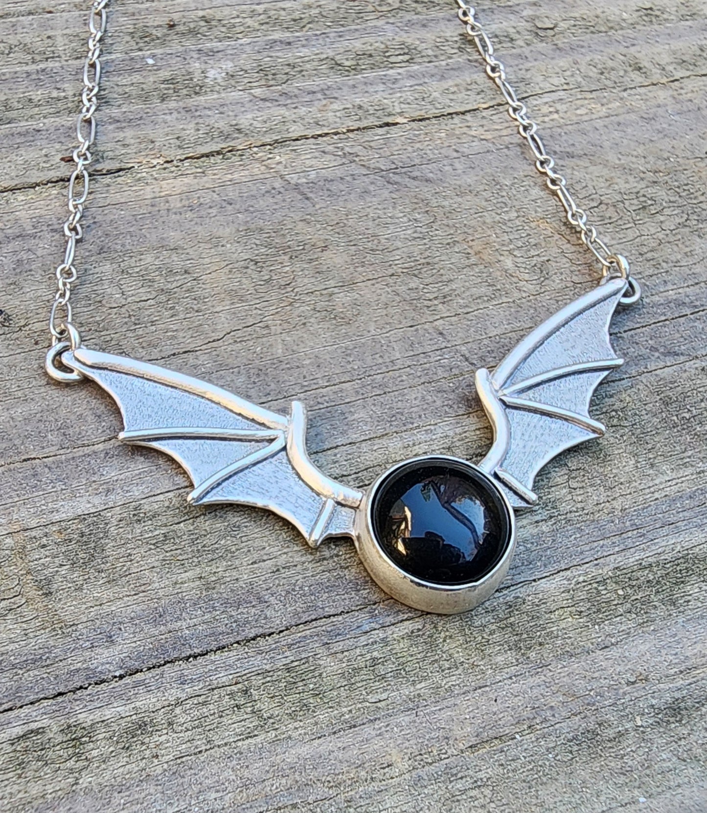 Custom for Kayla Final Payment- Bat and Onyx Pendant