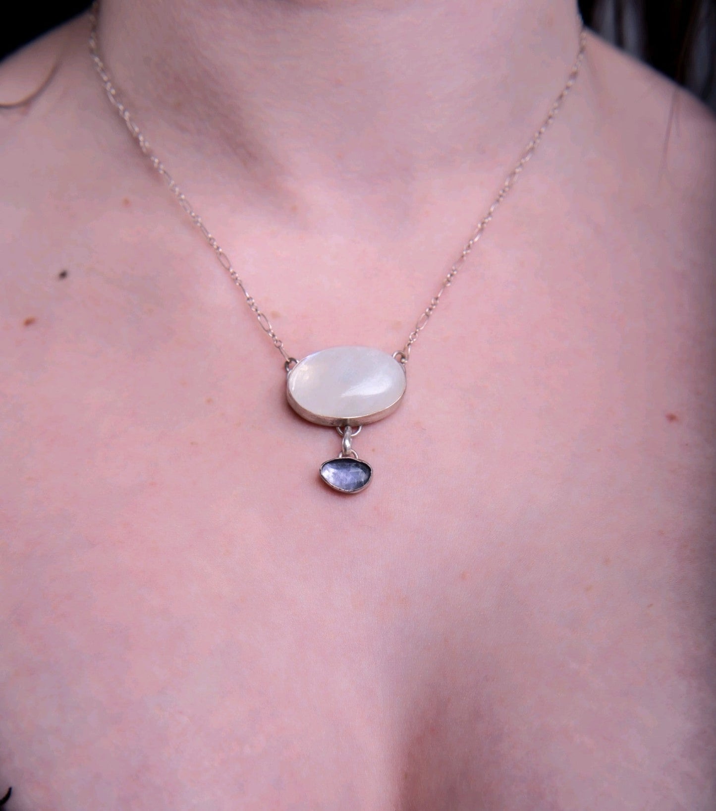 Moonstone and Iolite Necklace