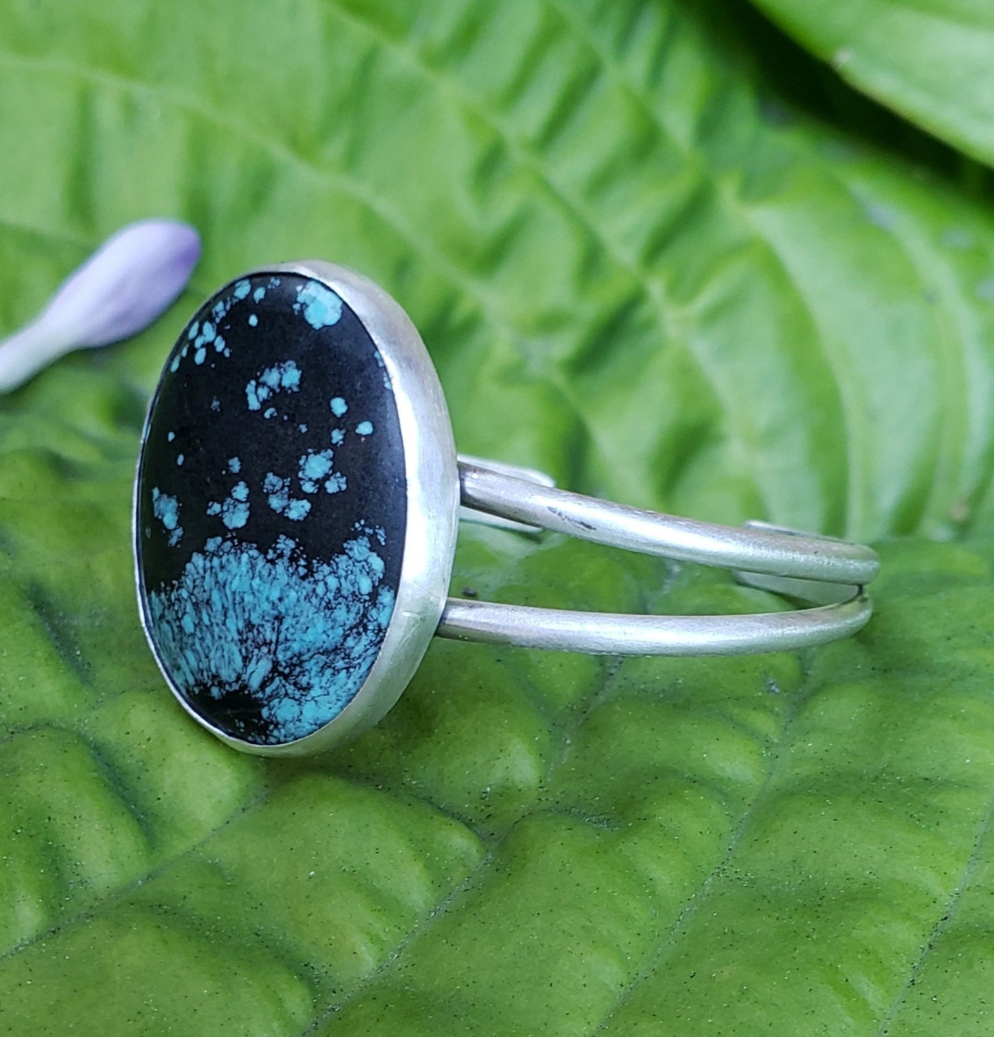 Tibetan Turquoise and Sterling Silver Cuff