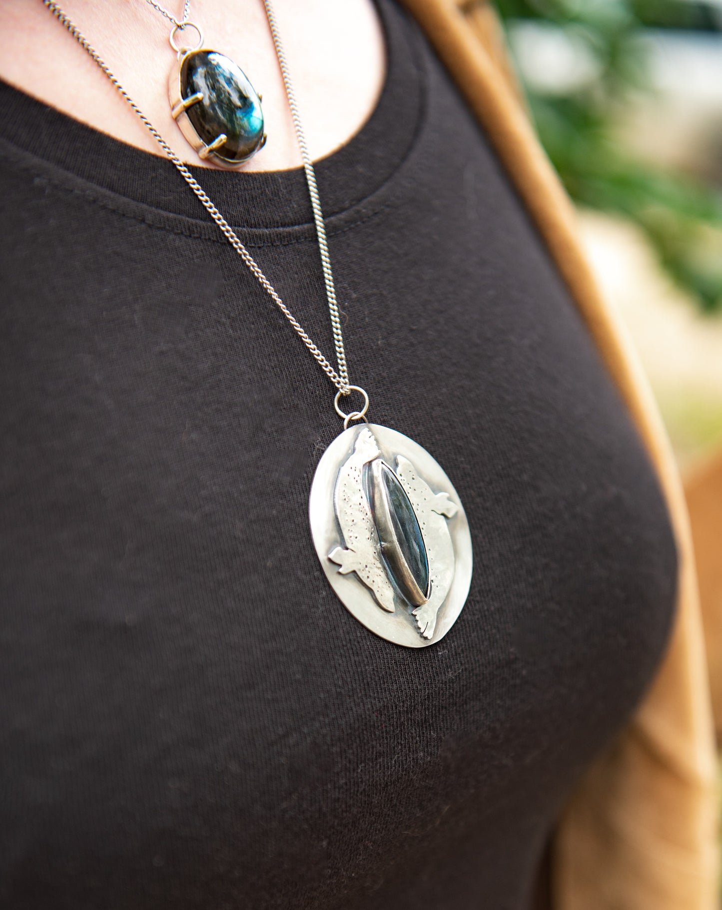 Labradorite and Seal Medallion