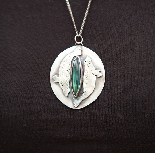 Labradorite and Seal Medallion