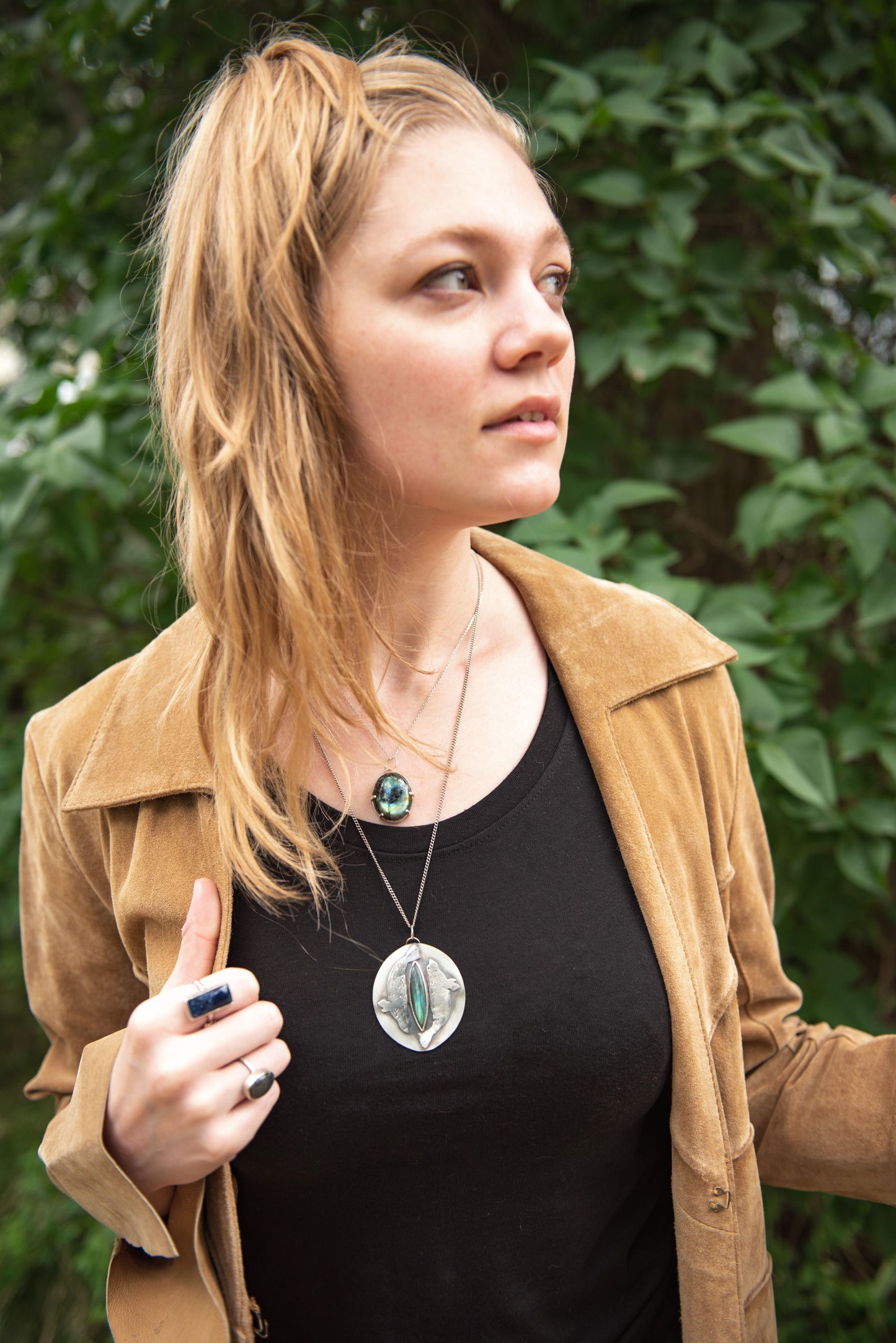 Labradorite and Seal Medallion