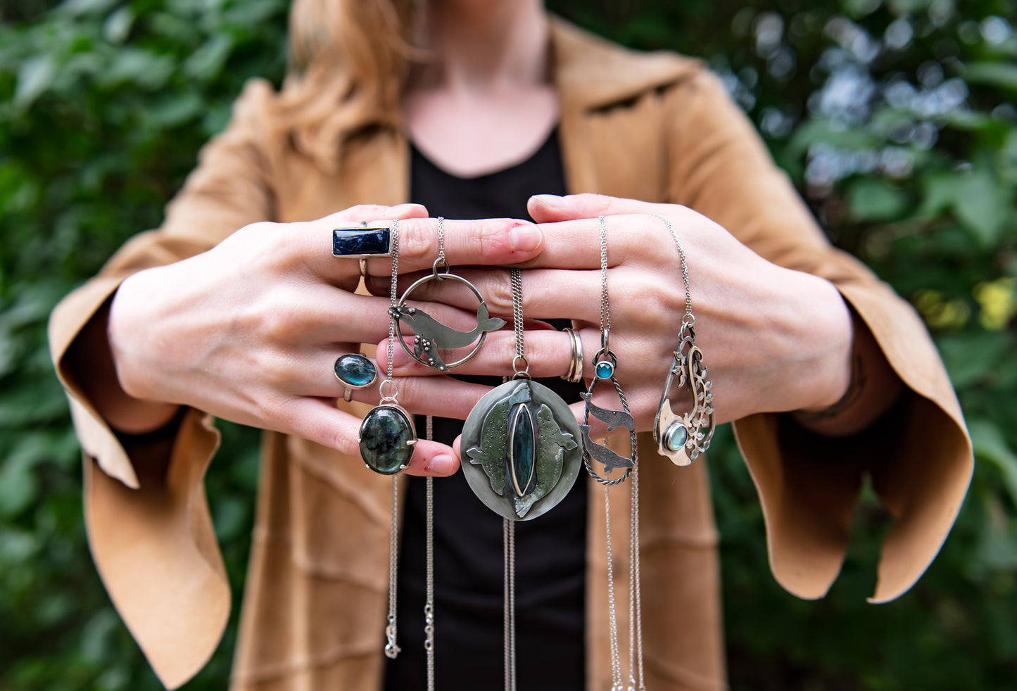 Labradorite and Seal Medallion